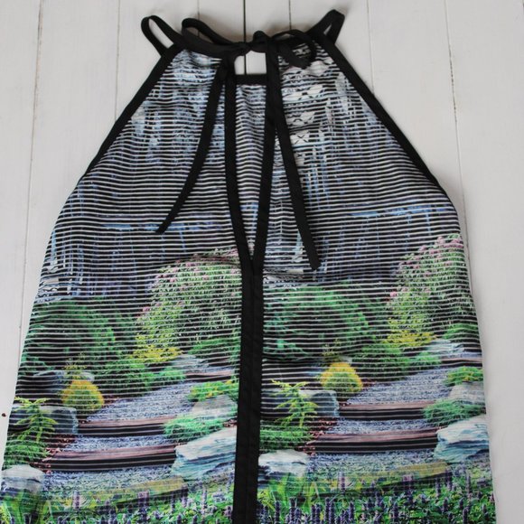 Retro Nature Graphic Tank Top With Tie Back - Picture 1 of 5